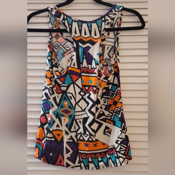 Rainbow- Colourful Lightweight Retro Sleeveless Racerback Top - Picture 3 of 5